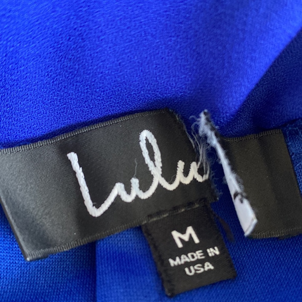 Lulu’s M Bethanie Royal Blue Lace Halter Jumpsuit As Is - Picture 3 of 15